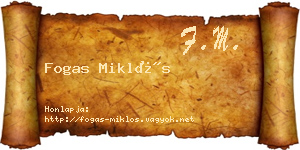 Fogas Miklós névjegykártya