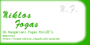 miklos fogas business card